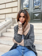 Mitaines longues vegan effet cuir uni - Joe & Mey