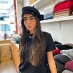 Béret asymétrique en laine – Noir – vue 5