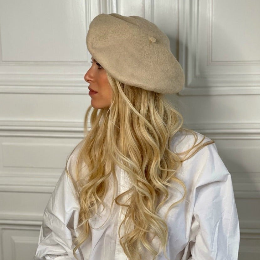 Béret Emily en laine – Beige – vue 2