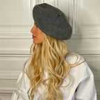 Béret Emily en laine – Gris chiné foncé – vue 2