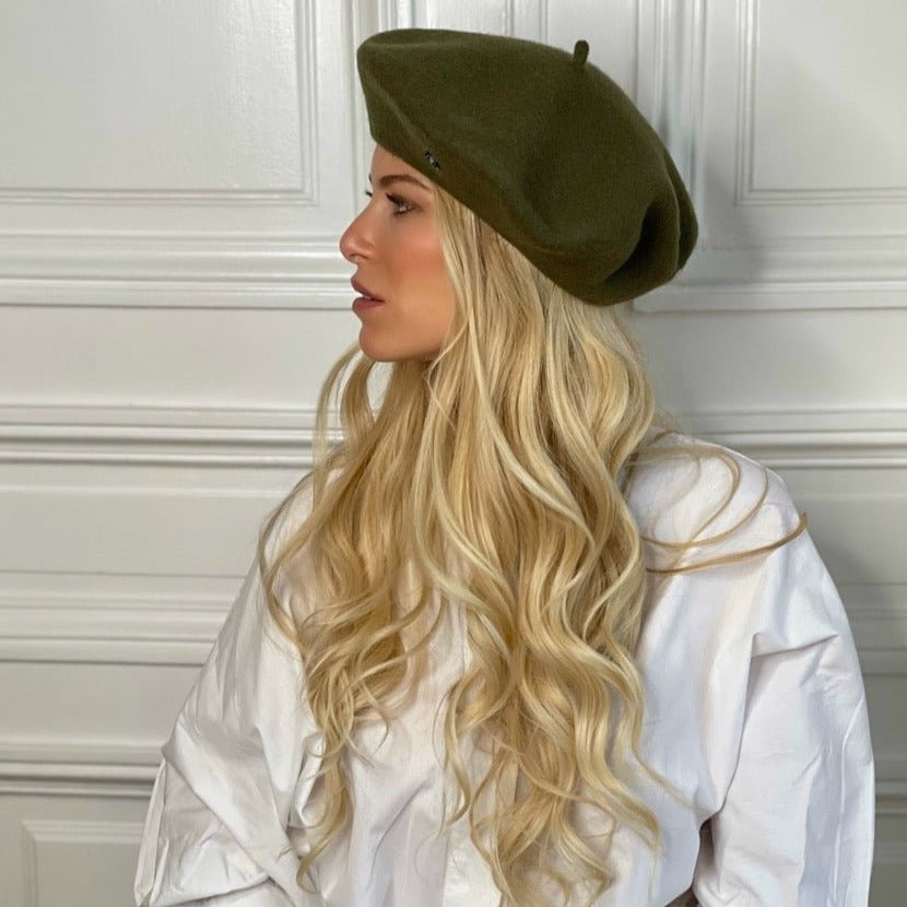 Béret Emily en laine – Kaki