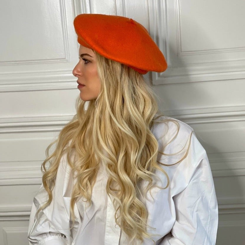 Béret Emily en laine – Orange – vue 4