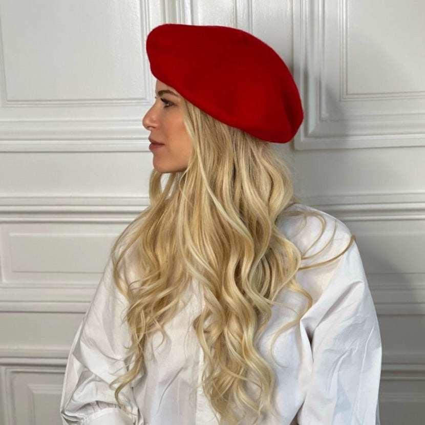 Béret Emily en laine – Rouge – vue 3