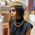 Bibi voilette en laine – Camel – vue 1