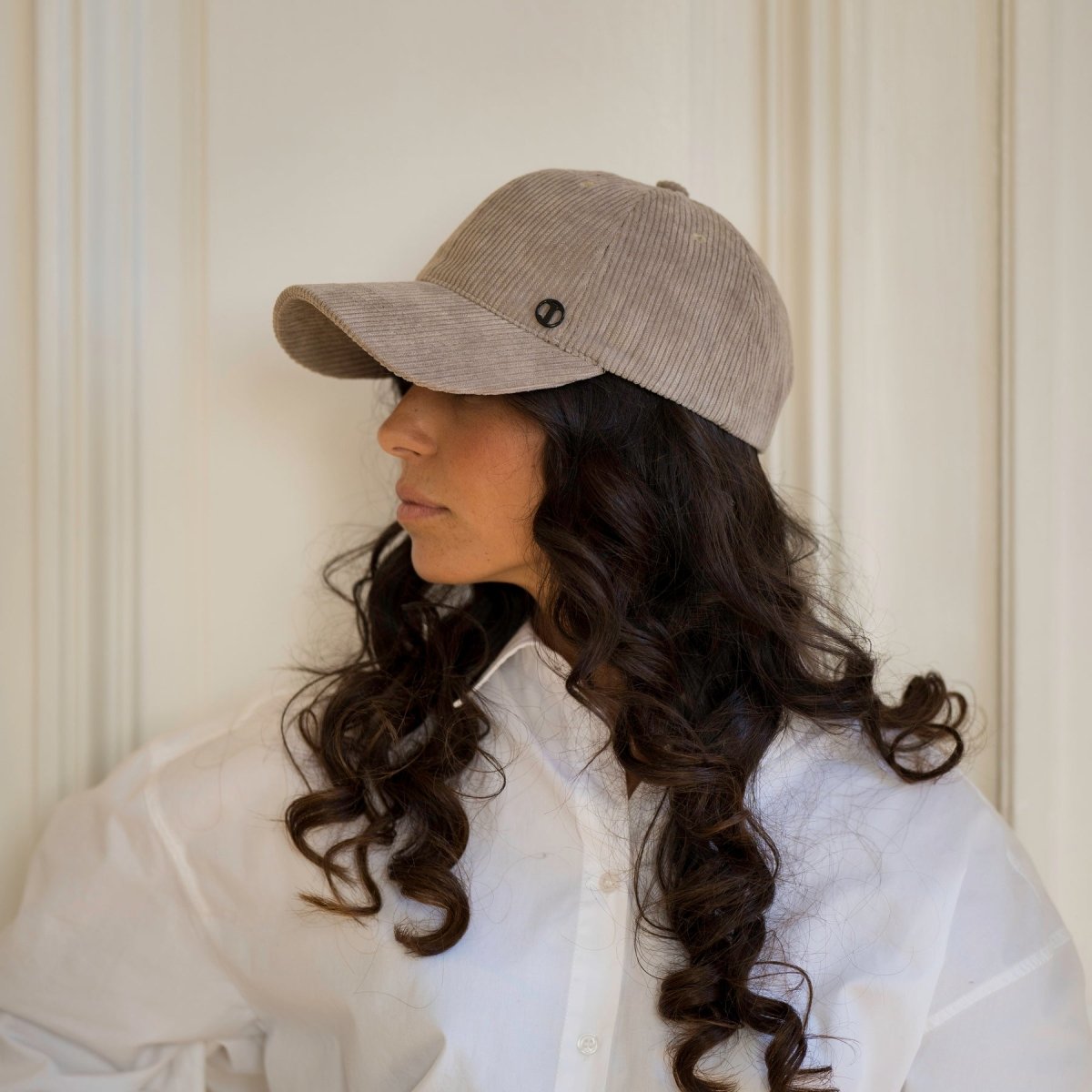 Casquette baseball effet velours – Beige – vue 3