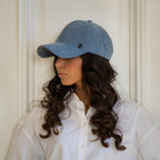 Casquette baseball effet velours – Bleu ciel – vue 2