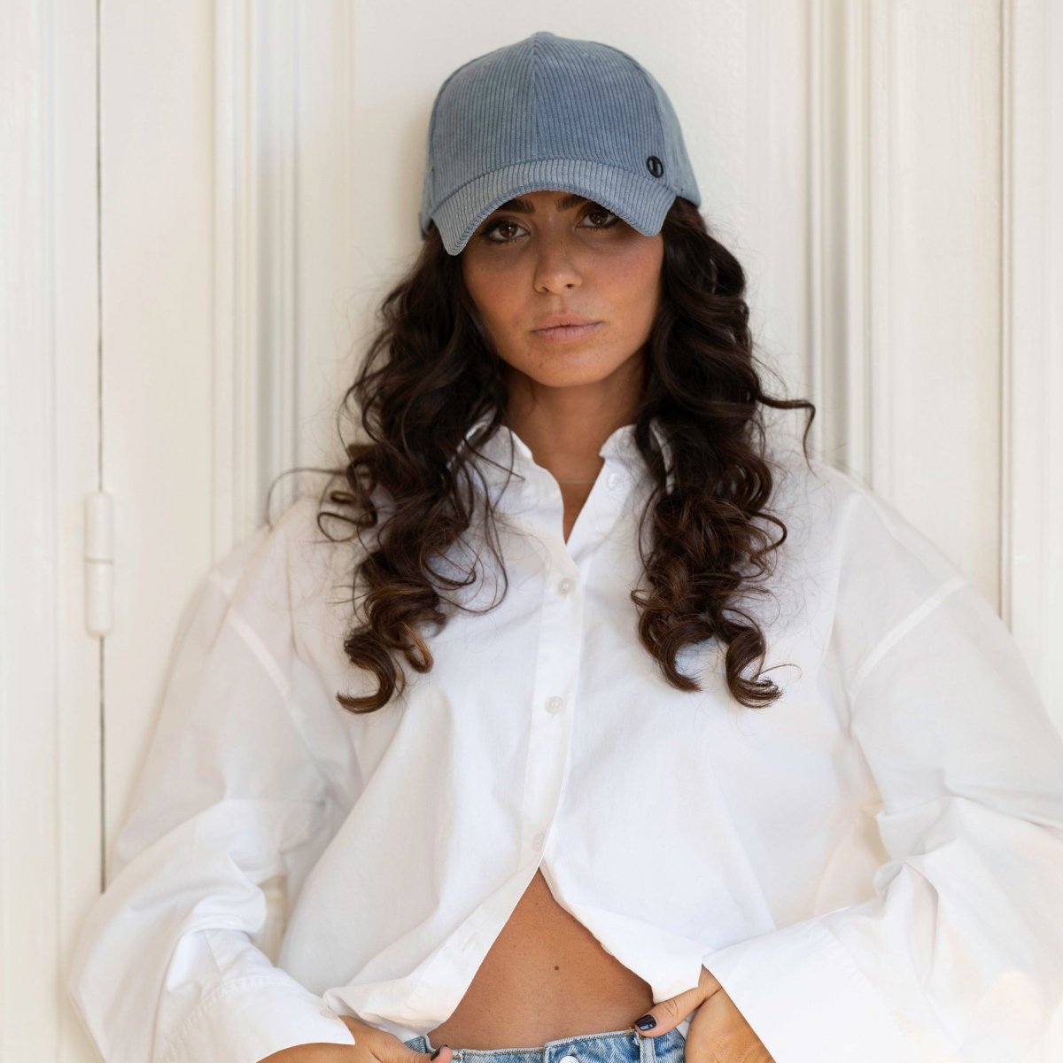 Casquette baseball effet velours – Bleu ciel – vue 4