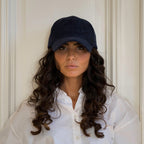 Casquette baseball effet velours – Bleu marine – vue 1