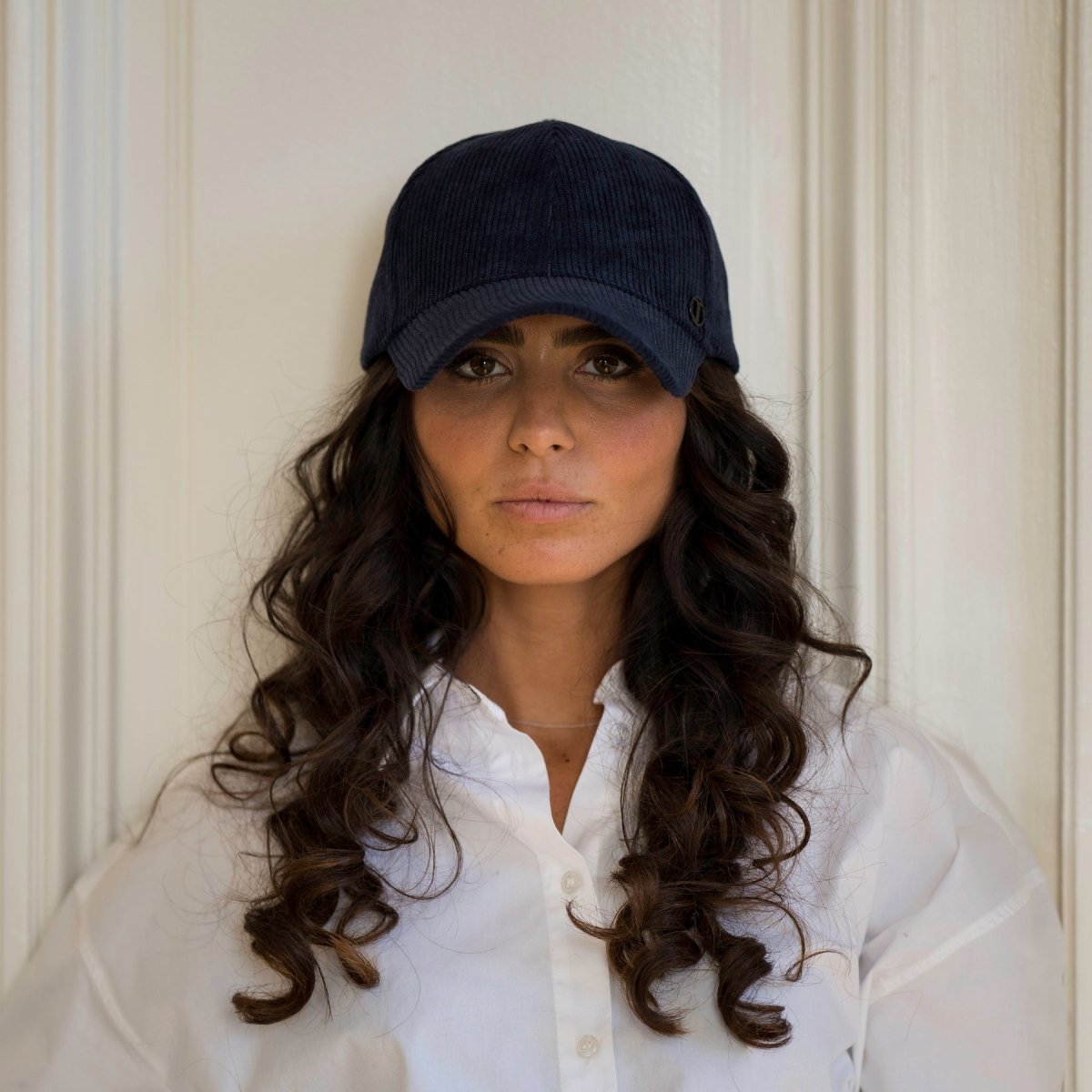 Casquette baseball effet velours – Bleu marine – vue 1