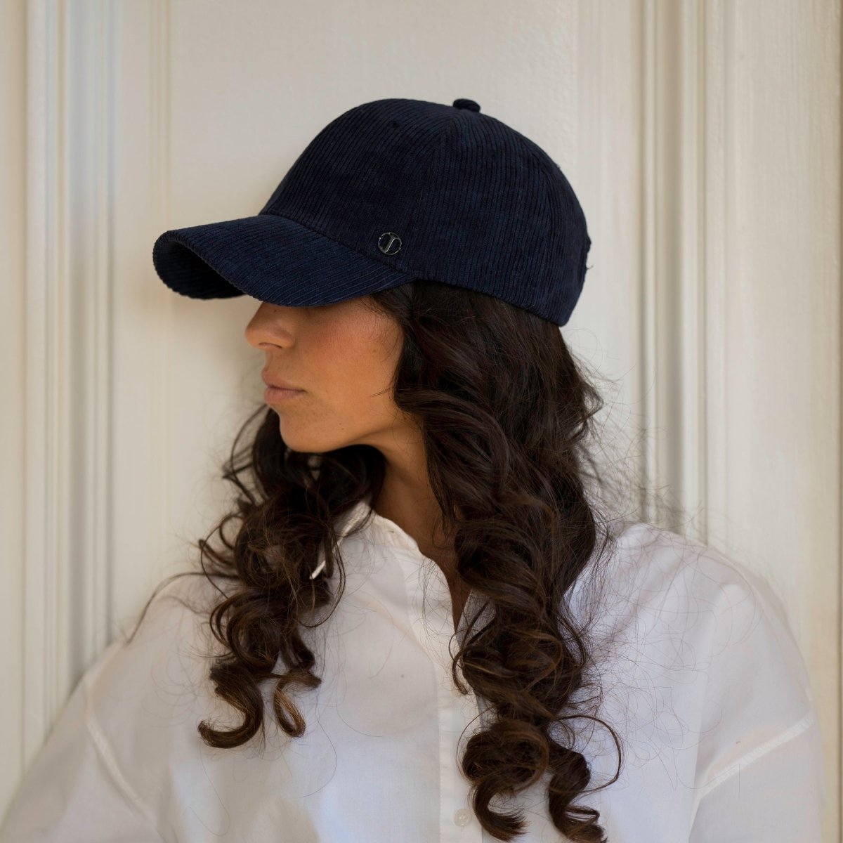 Casquette baseball effet velours – Bleu marine – vue 4