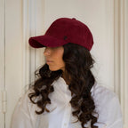 Casquette baseball effet velours – Bordeaux – vue 3