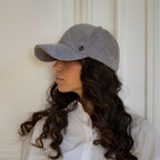 Casquette baseball effet velours – Gris clair – vue 4