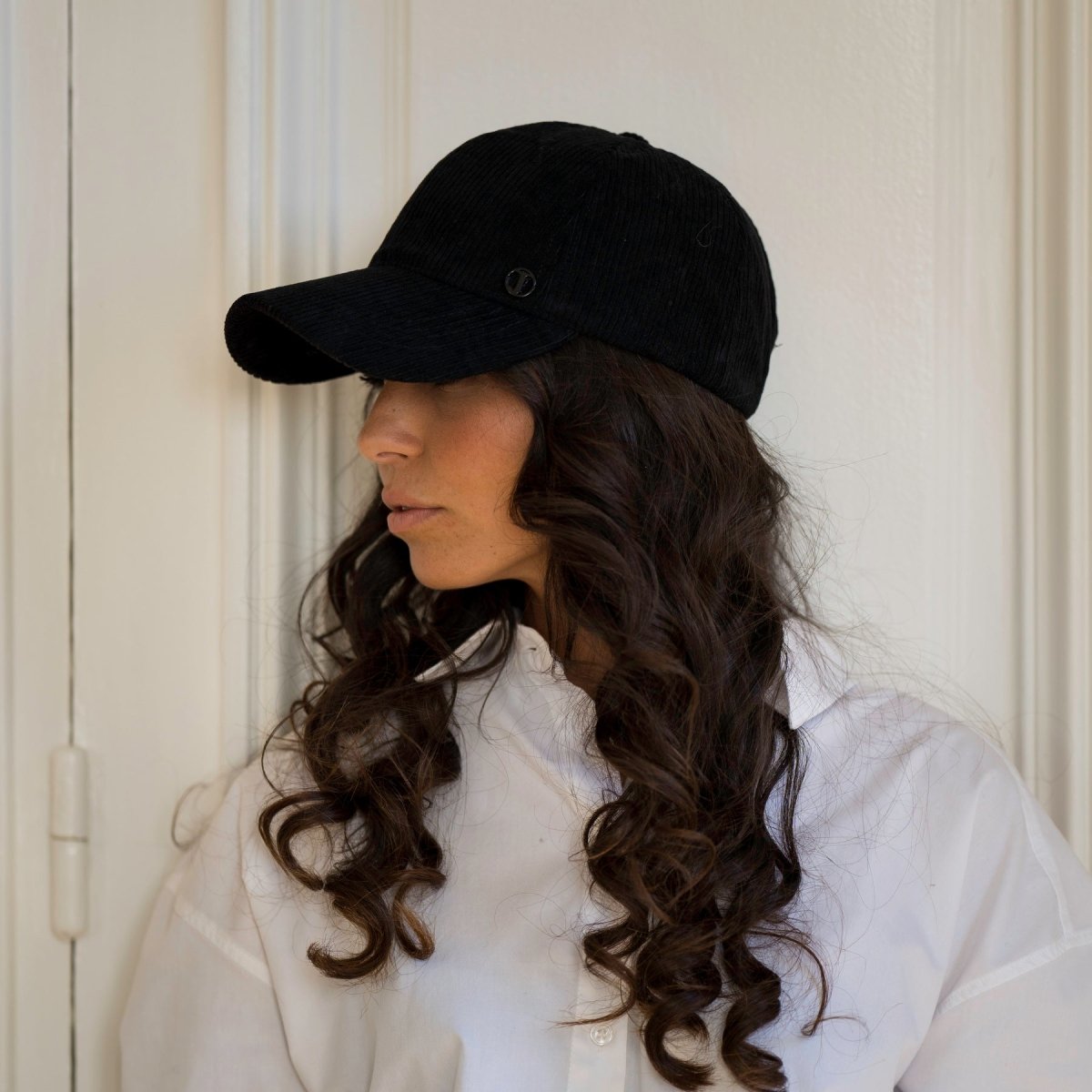 Casquette baseball effet velours – Noir – vue 3