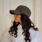 Casquette baseball effet velours – Taupe – vue 4