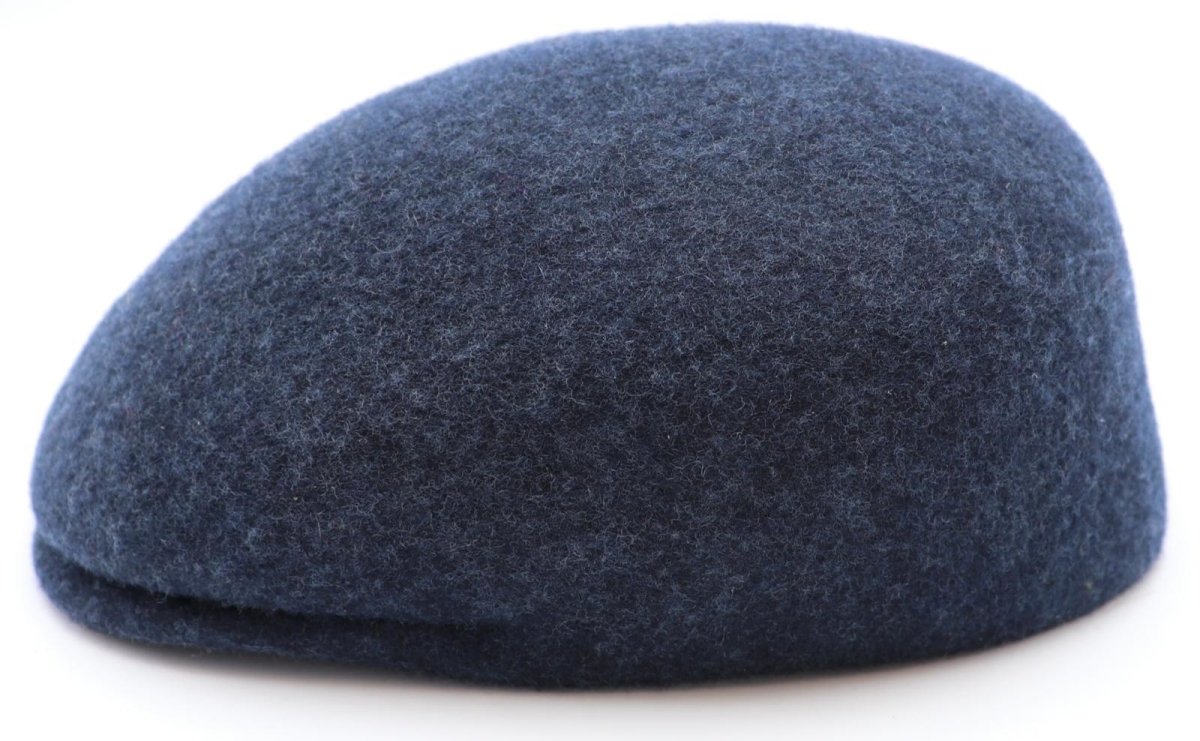Casquette plate bombée en laine – Bleu chiné – vue 4