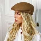Casquette plate bombée en laine – Camel – vue 4