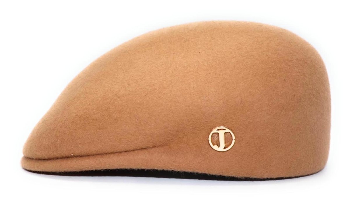 Casquette plate bombée en laine – Camel – vue 5