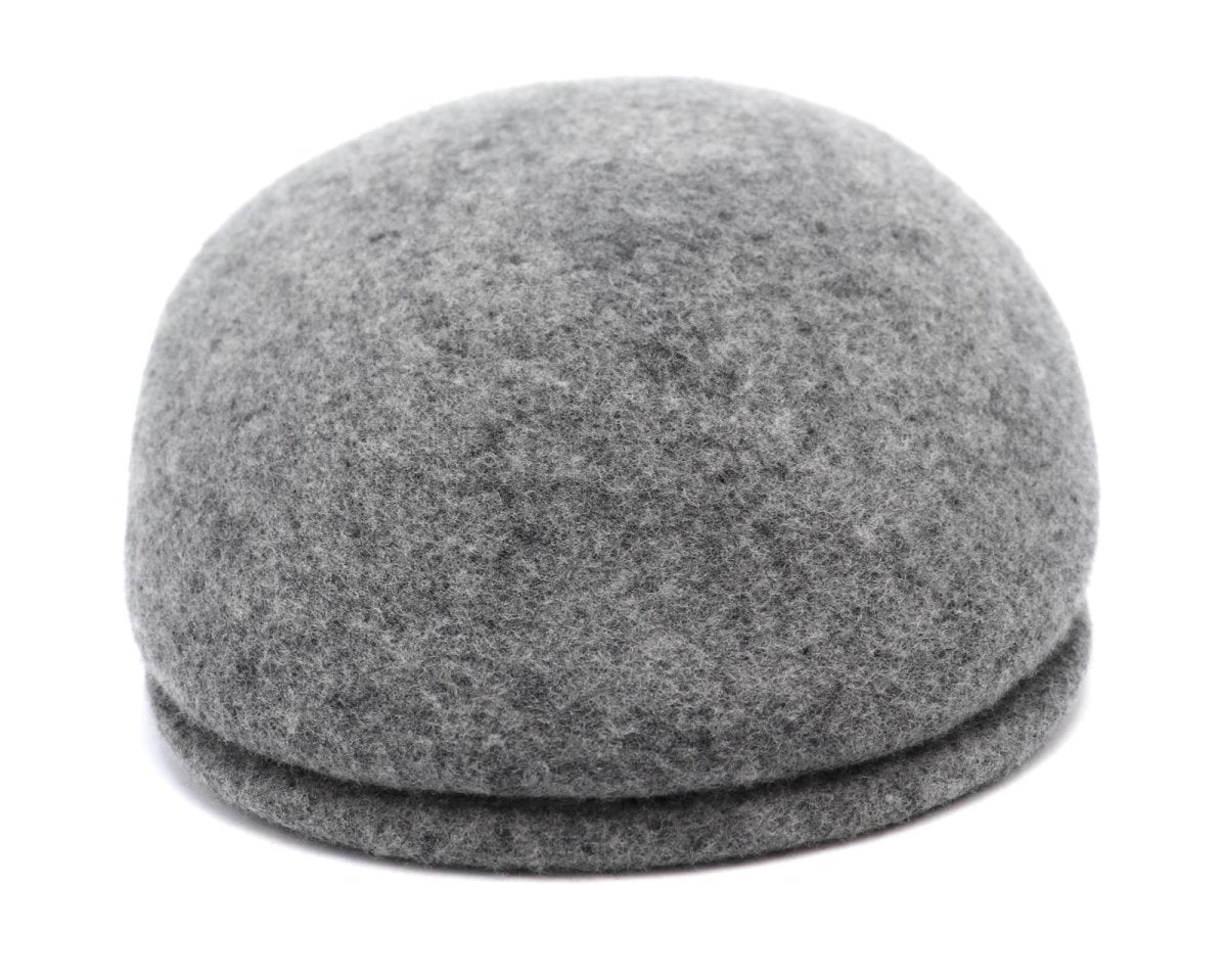 Casquette plate bombée en laine – Gris chiné clair – vue 3