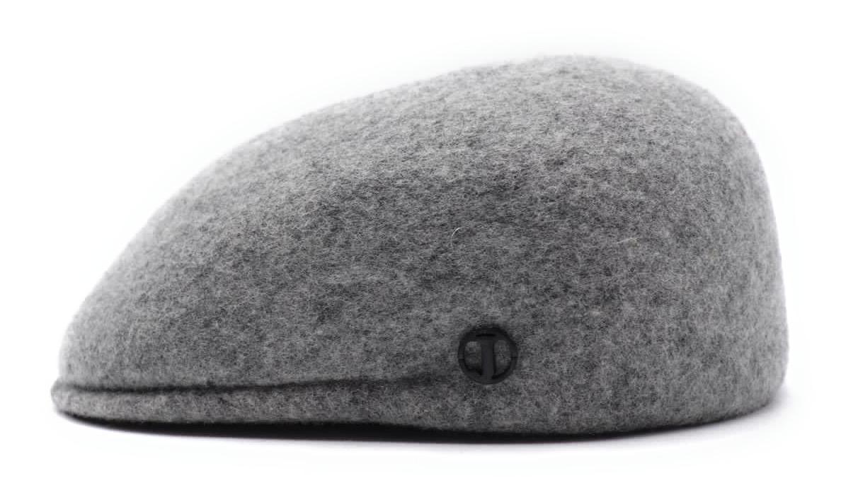 Casquette plate bombée en laine – Gris chiné clair – vue 4