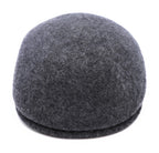 Casquette plate bombée en laine – Gris chiné foncé – vue 2
