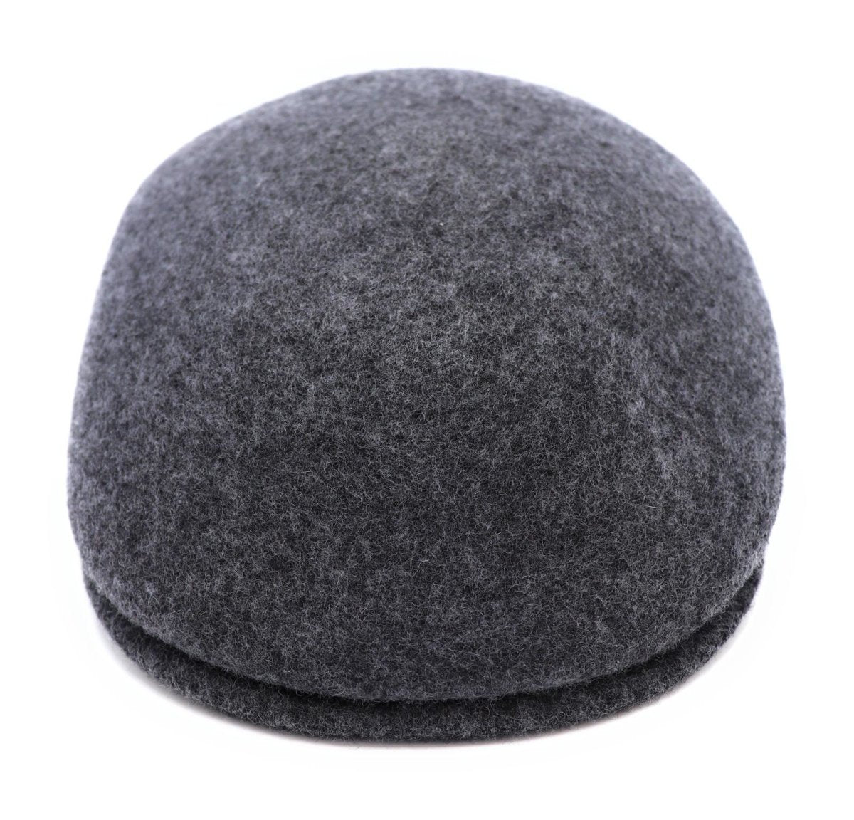 Casquette plate bombée en laine – Gris chiné foncé – vue 2
