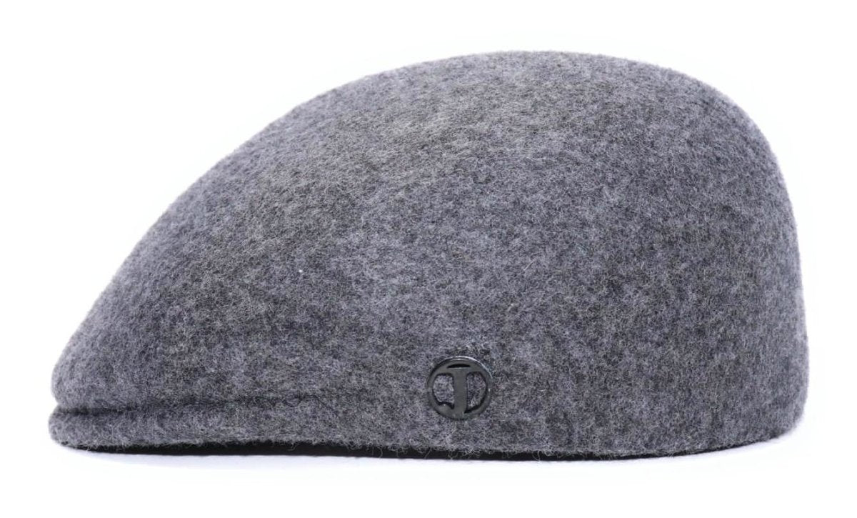Casquette plate bombée en laine – Gris chiné foncé – vue 3