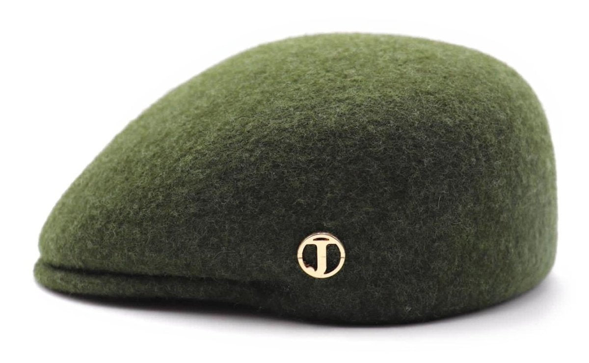 Casquette plate bombée en laine – Kaki chiné – vue 1