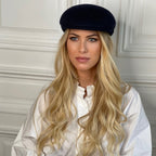 Casquette plate bombée en laine – Noir – vue 4
