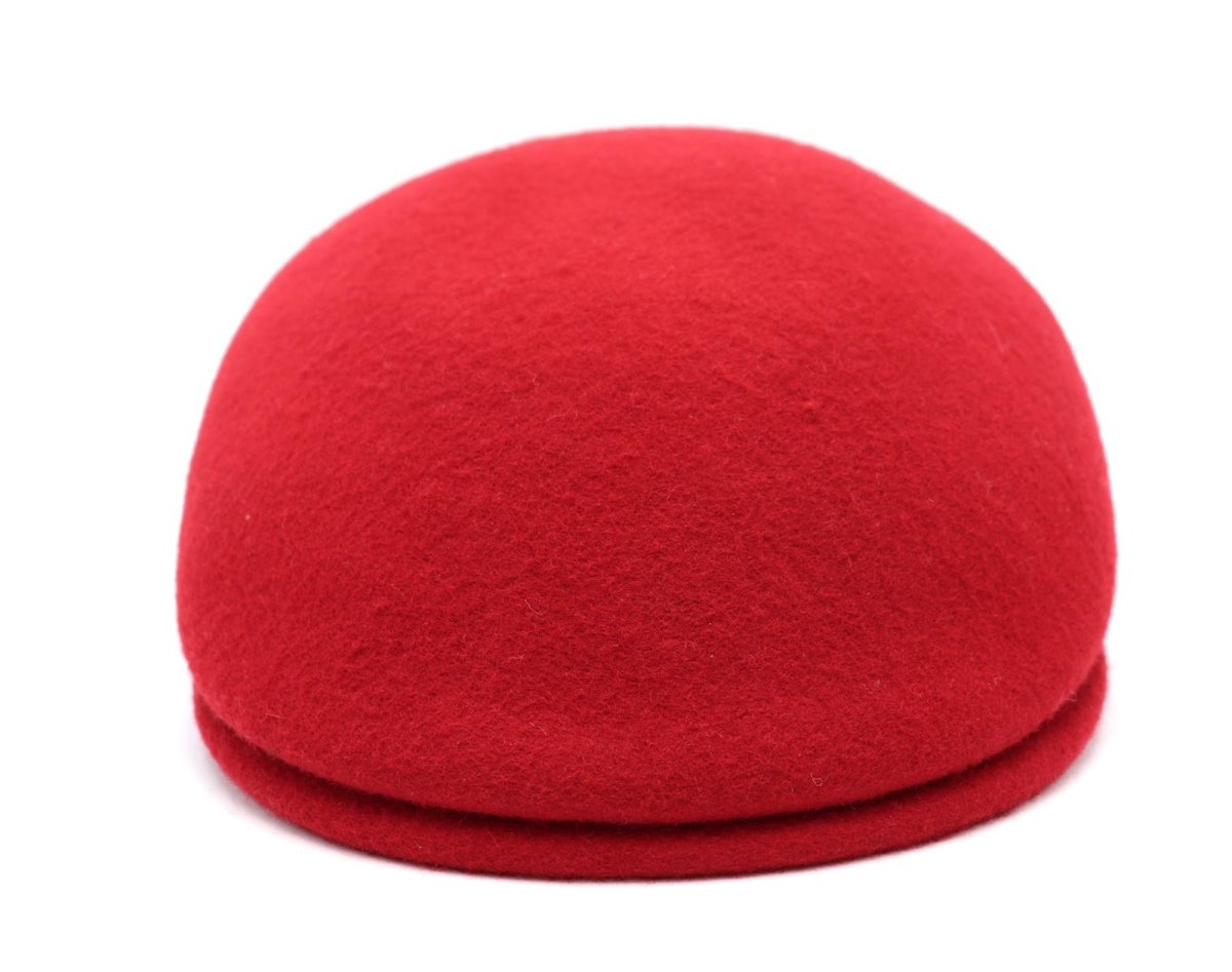 Casquette plate bombée en laine – Rouge – vue 5