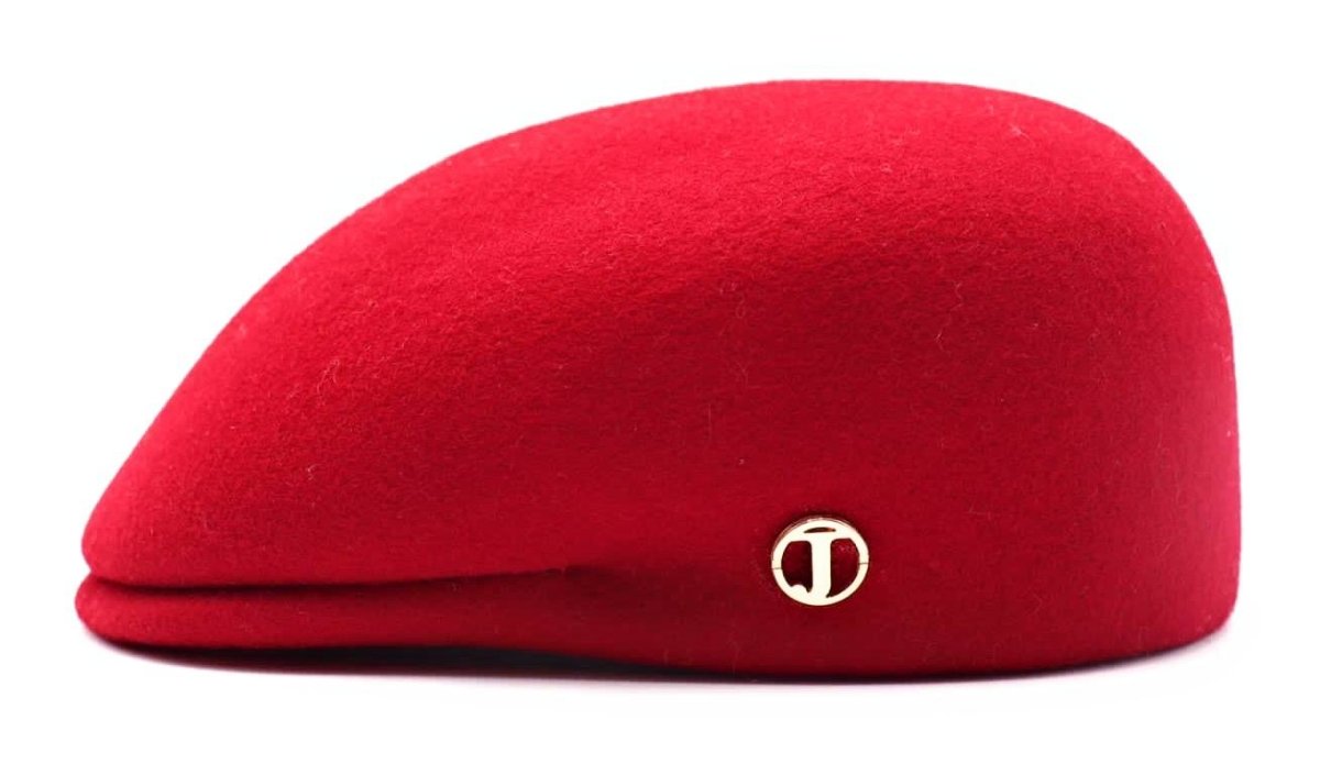 Casquette plate bombée en laine – Rouge – vue 6