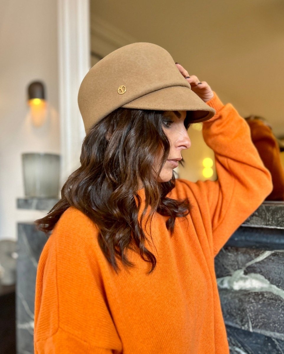 Casquette Elie en laine feutrine – Camel